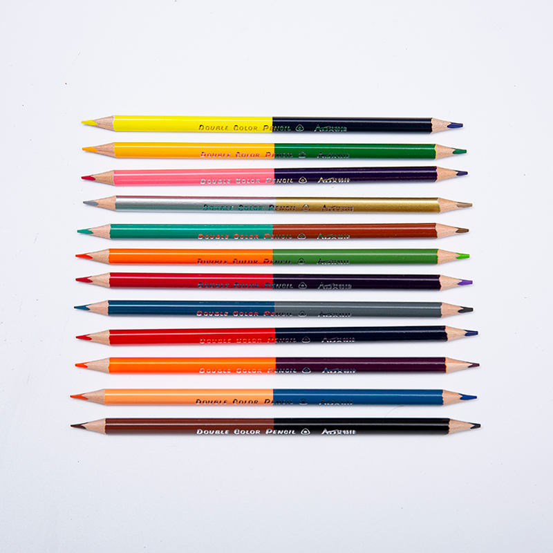 Lápices de Colores para Niños de Madera con Doble Punta y 24 Colores